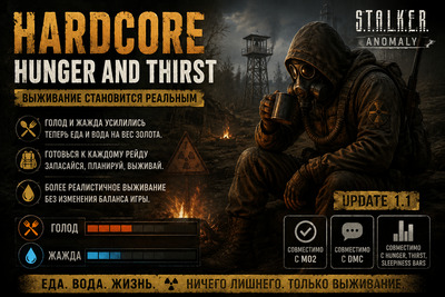 Hardcore Hunger and Thirst — реалистичные голод и жажда