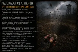Рассказы сталкеров — Про «Трамплин» и про камешки